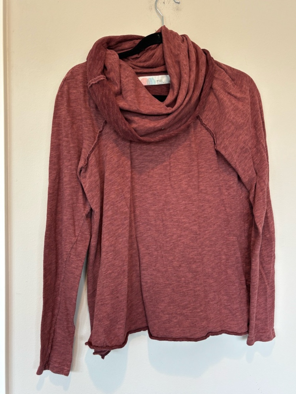 Free People Mauve Heathered Cowl Neck Sweater 052 - Picture 1 of 4